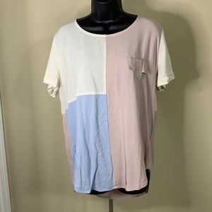 Andrew, Large, Pink-White-Blue Block Shirt